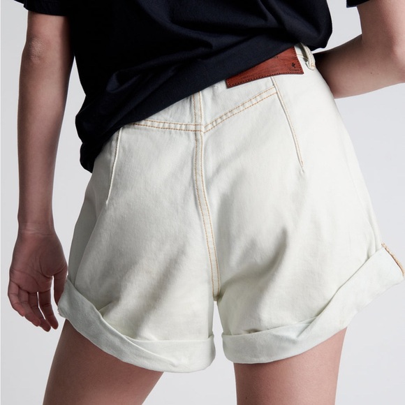 One Teaspoon Xanthe Streetwalkers High Waist 80’s Denim Shorts- Off White - Picture 5 of 15